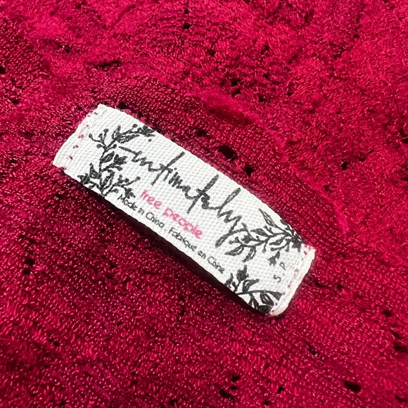 Hot! ✵☽Free People☾✵ Red Lace Bodycon Mini Dress | Small - Picture 4 of 12